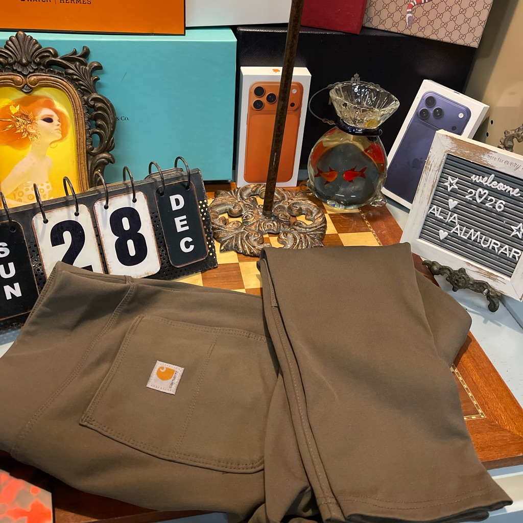 Carhartt Olive Green Track Pants With Patch Pocket